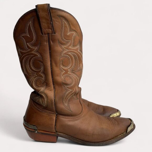 Nocona Brown Western Cowboy Boots - Picture 2 of 14